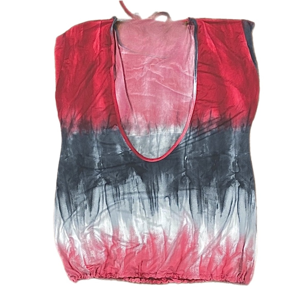 Vintage QUBA silky stretch tie dye top low back - Picture 3 of 11